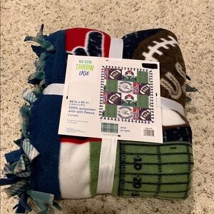 Sports Themed Football Hand Tied Fleece Blanket